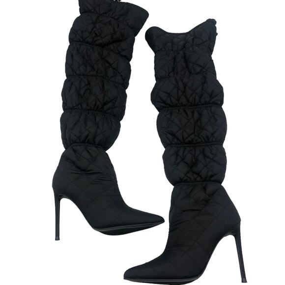 Steve Madden Womens Silhouette Puffer Over The Knee Boots Black Size 6 New - Picture 14 of 15